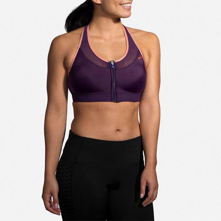 Brooks Women's FastForward Zip Running Bra - Purple (JQXD20416)